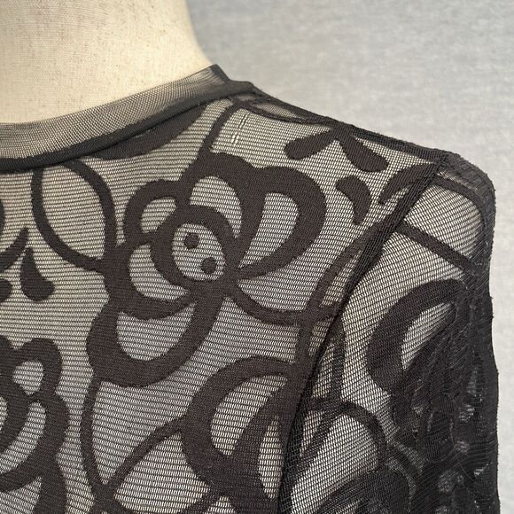 Haute Monde Whimsigoth Bell Sleeve Lace Top Size M Black Witchy Vamp Dark Fairy - Picture 5 of 10